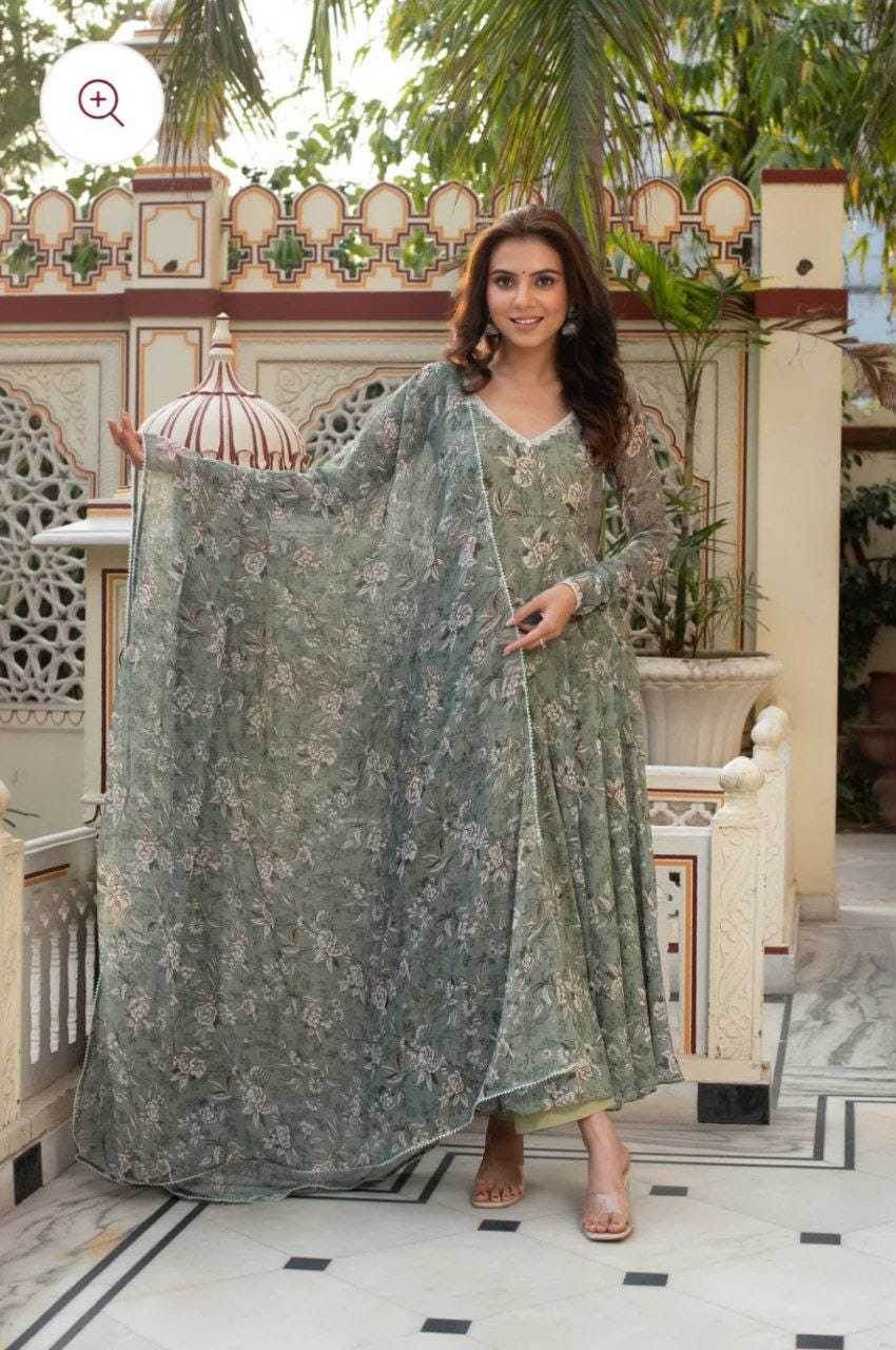 Georgette Printed Party Gowns - MYLUXURY LANE ENTERPRISE